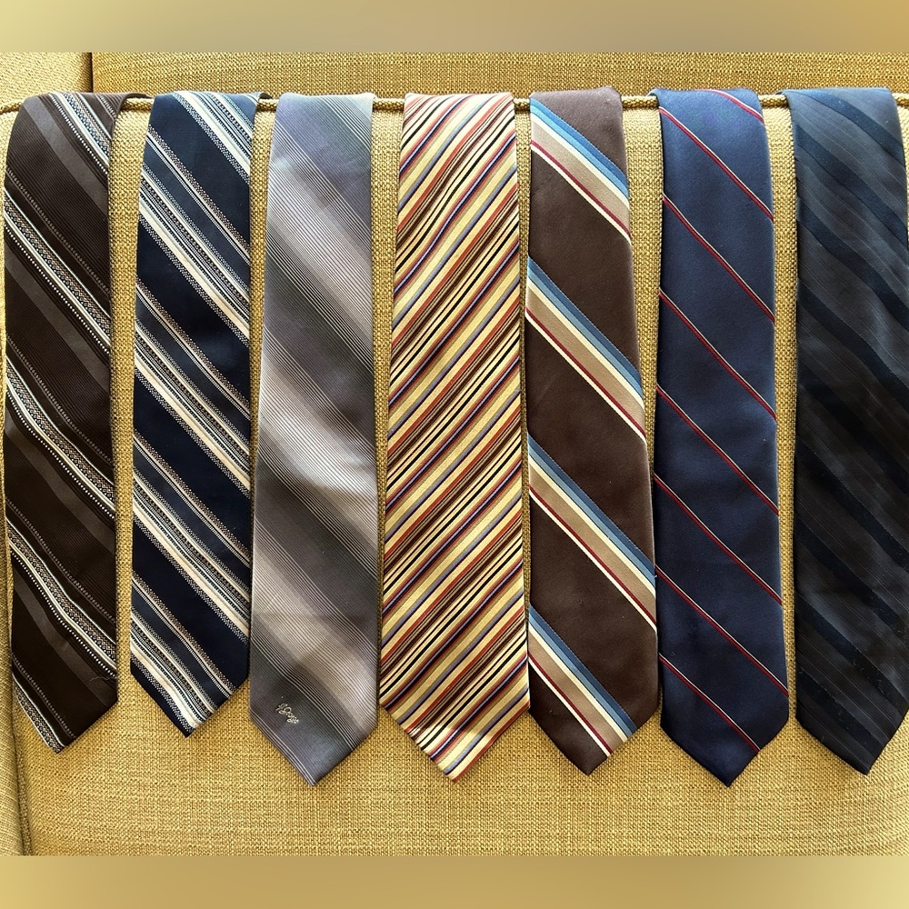 Vintage Striped Designer Ties, Lot of 7